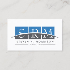 企業のプロフェッショナル様式化モノグラムブルー/グレー 名刺