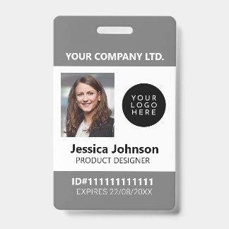 企業のプロフェッショナル社員の写真IDロゴQR バッジ
