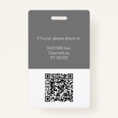 企業のプロフェッショナル社員の写真IDロゴQR バッジ (裏面)