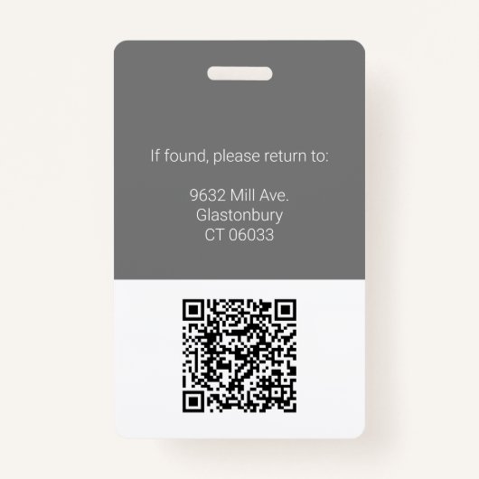 企業のプロフェッショナル社員の写真IDロゴQR バッジ (裏面)