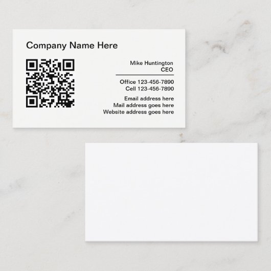 企業のプロフェッショナルQRコード名刺 名刺 (正面/裏面)