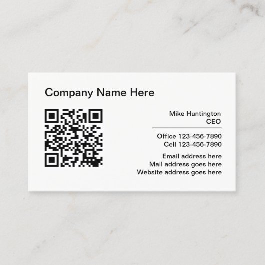 企業のプロフェッショナルQRコード名刺 名刺 (正面)