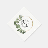 企業のホリデーグリーンリースカスタムロゴ スタンダードカクテルナプキン (角)