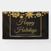 企業のホリデーシーズン おしゃれなブラックゴールドパーティー 横断幕 (横)