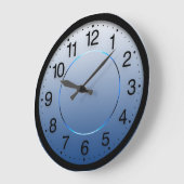 企業のミニマリズムブルーネイビーホグラデーションワイト ラージ壁時計 (傾斜)