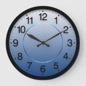 企業のミニマリズムブルーネイビーホグラデーションワイト ラージ壁時計 (正面)