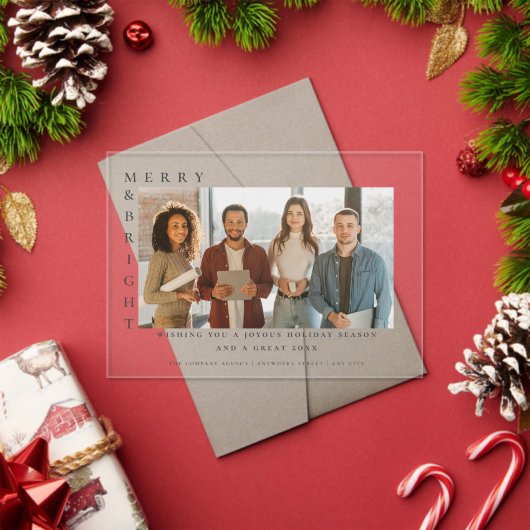企業のメリーBright Christmasモダン Photo アクリル招待状 (インサイチュ (クリスマス))