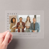 企業のメリーBright Christmasモダン Photo アクリル招待状 (インサイチュ (ポータブル))