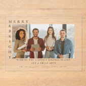 企業のメリーBright Christmasモダン Photo アクリル招待状 (正面)