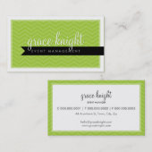 企業のモダンシンプルシボロン明るい石灰緑 名刺 (正面/裏面)