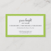 企業のモダンシンプルシボロン明るい石灰緑 名刺 (裏面)