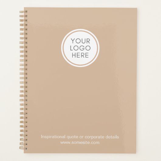 企業のロゴノートブックプランナーとビジネス情報 プランナー手帳 (正面)