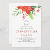 企業のロゴポインセチアパーティー シーズンカード (正面/裏面)
