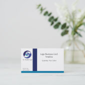 企業のロゴ – シンプル青ロゴ 名刺 (スタンド正面)