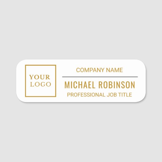 企業のロゴ プロフェッショナル社員 名札 (正面)