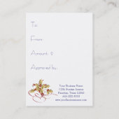 企業の休暇中の贈与証書 割引カード (裏面)