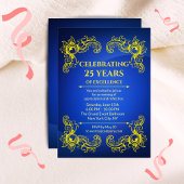 企業の周年記念にふさわしい、エレガントなネイビービジネススタイル 招待状