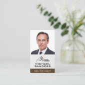 企業の実在財 |メガネをかけたビジネスマン 名刺 (スタンド正面)