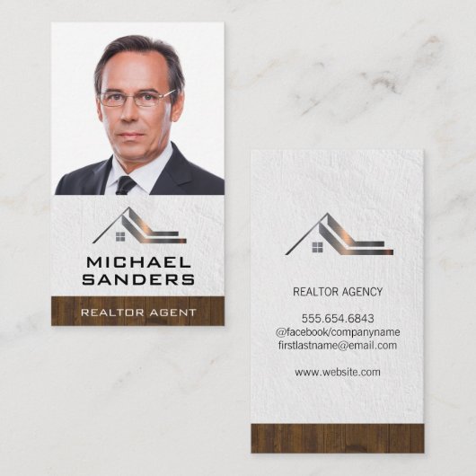 企業の実在財 |メガネをかけたビジネスマン 名刺 (正面/裏面)