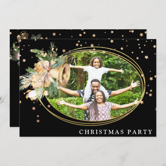 *~*企業の家族。クリスマスパーティー写真AP20 招待状 (正面/裏面)