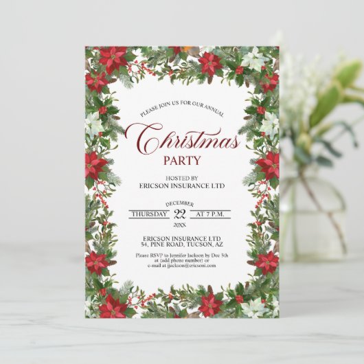 企業の年次クリスマスパーティー 招待状 (スタンド正面)