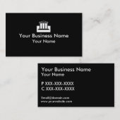 企業の建物白黒名刺 名刺 (正面/裏面)