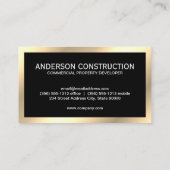 企業の建築 | QRコード |メタリック金ゴールド 名刺 (裏面)