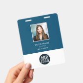 企業の従業員写真バーコードビジネス ロゴ バッジ (手持ち)