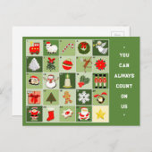 企業の感謝祭ホリデーカード シーズンポストカード (正面/裏面)