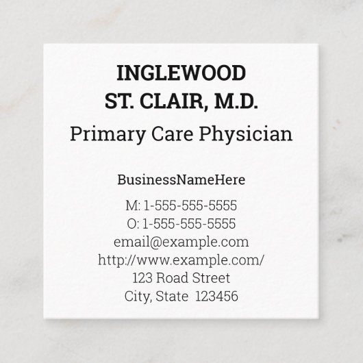 企業の普通名刺 スクエア名刺 (正面)