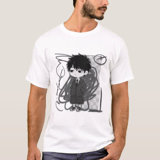 企業の燃え尽き症候群 共感を呼ぶちび少年スーツイラスト Tシャツ