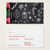 企業の祝日のギフトカード証明書 (正面&裏面)