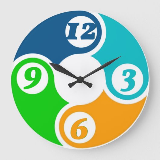 企業の色 ラージ壁時計 (正面)