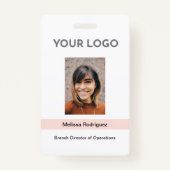 企業の赤面ピンクの従業員の写真ID バッジ (正面)