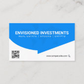 企業の連絡 |世界地図 | QRコード |青 名刺 (裏面)