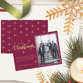 企業の金ゴールドフェイクグリッターメリークリスマスフォト シーズンカード