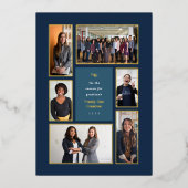 企業の金ゴールド枠6フォトギャラリークリスマス 箔シーズンカード (正面)