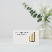 企業の金ゴールド柱 | モダンスタイリッシュ 名刺 (スタンド正面)