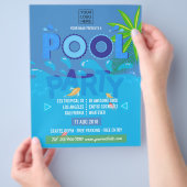 企業の/クラブサマープールパーティの招待状 チラシ (手)