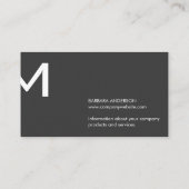 企業の |モノグラム分割（濃い灰色） 名刺 (裏面)