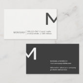 企業の |モノグラム分割（濃い灰色） 名刺 (正面/裏面)