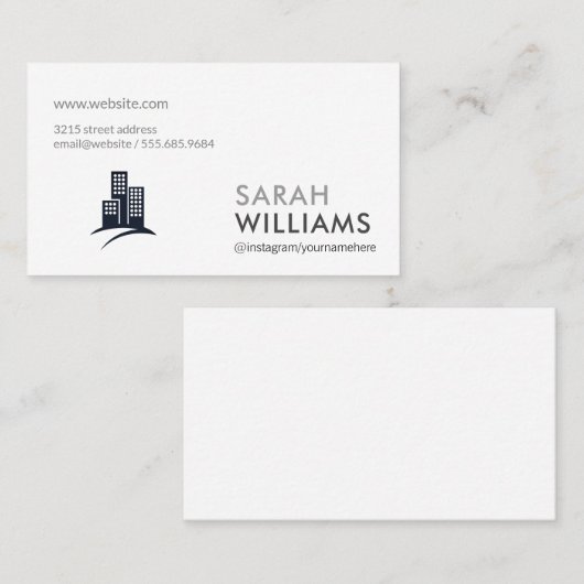 企業の |不動産実在代理業者 名刺 (正面/裏面)