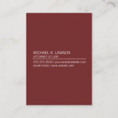 企業の /線アクセント(深い赤) 名刺 (裏面)