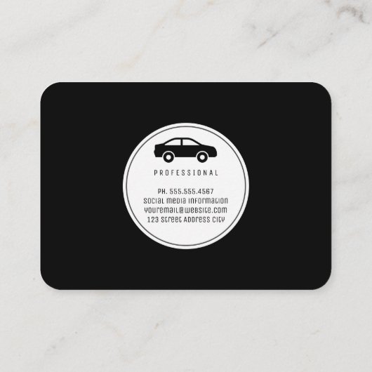 企業の /車のアイコン(黒/タン) 名刺 (裏面)