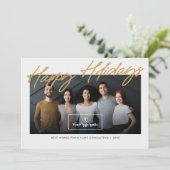 企業の/Business Happy Holidays Photo & Logo シーズンカード (スタンド正面)