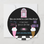 企業の/Club/College/School Sockレトロパーティー 招待状 (裏面)