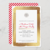 企業のCHRISTMASパーティーロゴglam金ゴールド枠 シーズンカード (正面/裏面)