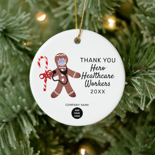 企業のChristmas Thank You Healthcare Heroes セラミックオーナメント (ツリー)