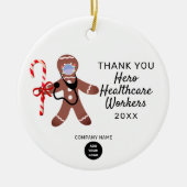企業のChristmas Thank You Healthcare Heroes セラミックオーナメント (正面)