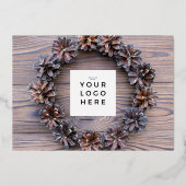 企業のHappy New Yearオーナメントロゴ 箔シーズンカード (裏面)